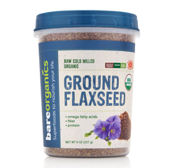 BareOrganics COLD MILLED GROUND FLAXSEED (Raw Cold Milled Organic) (8oz) 227g